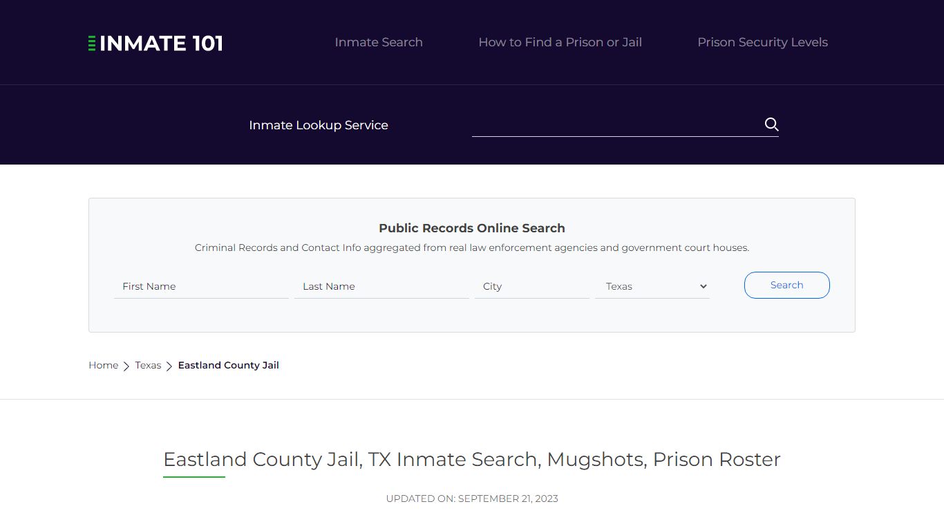 Eastland County Jail, TX Inmate Search, Mugshots, Prison Roster